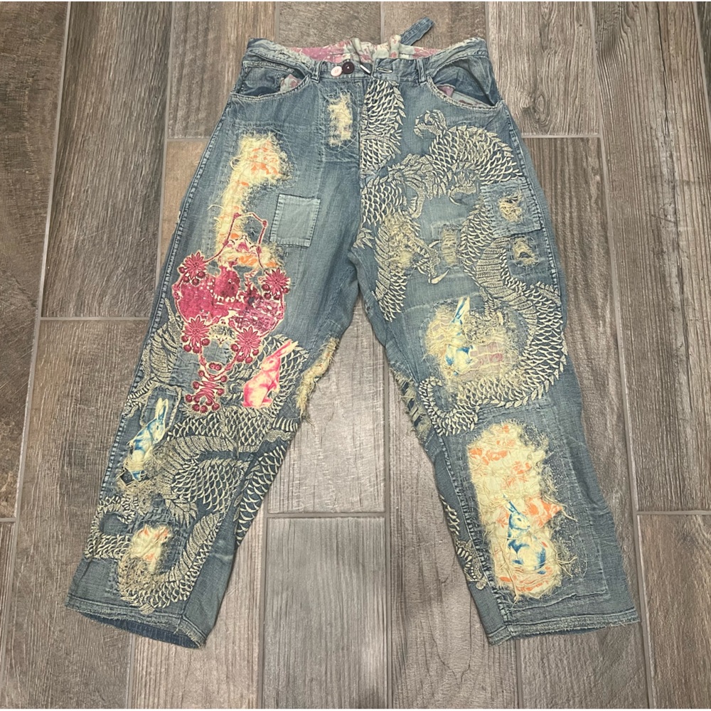 Magnolia Pearl embellished & embroidered jeans